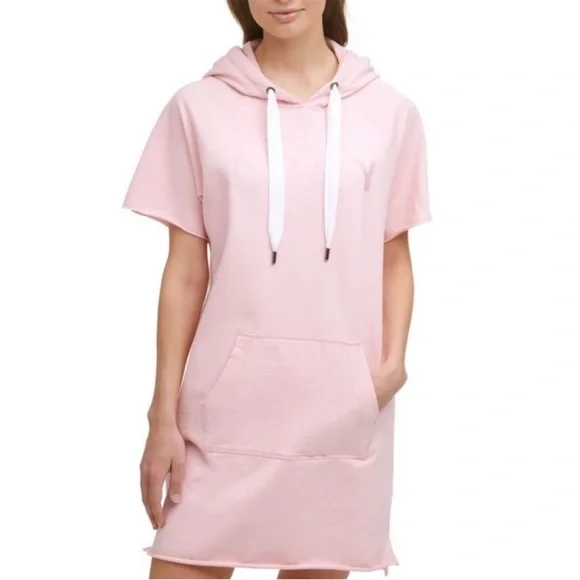 knee length dresses for ladies Oversized Sweatshirt Dress (Petite) Pink Rose – The Mimi Boutique main image 1